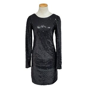 Chi Chi London Dress NWT Black Sequins Backless Mini Cocktail Holiday Party 2